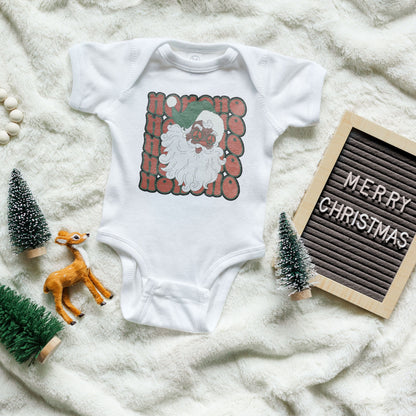 Ho Ho Ho Santa Claus Sublimation Design PNG Digital Download Printable African Groovy Retro 70s Hippie Glasses Peace Sign Christmas 90s Boho