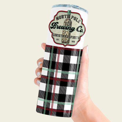 North Pole Brewing Company Seamless Tumbler Sublimation Design PNG Digital Download Printable Christmas Spirits Wine Beer Bootle Leopard