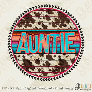 Auntie Leopard Serape Sublimation Design PNG Digital Download Printable Leopard Mothers Day Mama Mini Cheetah Mom Momma Western Cow Print