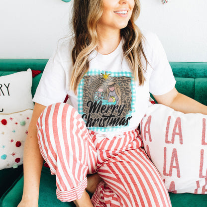 Love Baby Jesus Nativity Christmas Sublimation Design PNG Digital Download Printable Gingham Buffalo Check Leopard DTG Printable Design