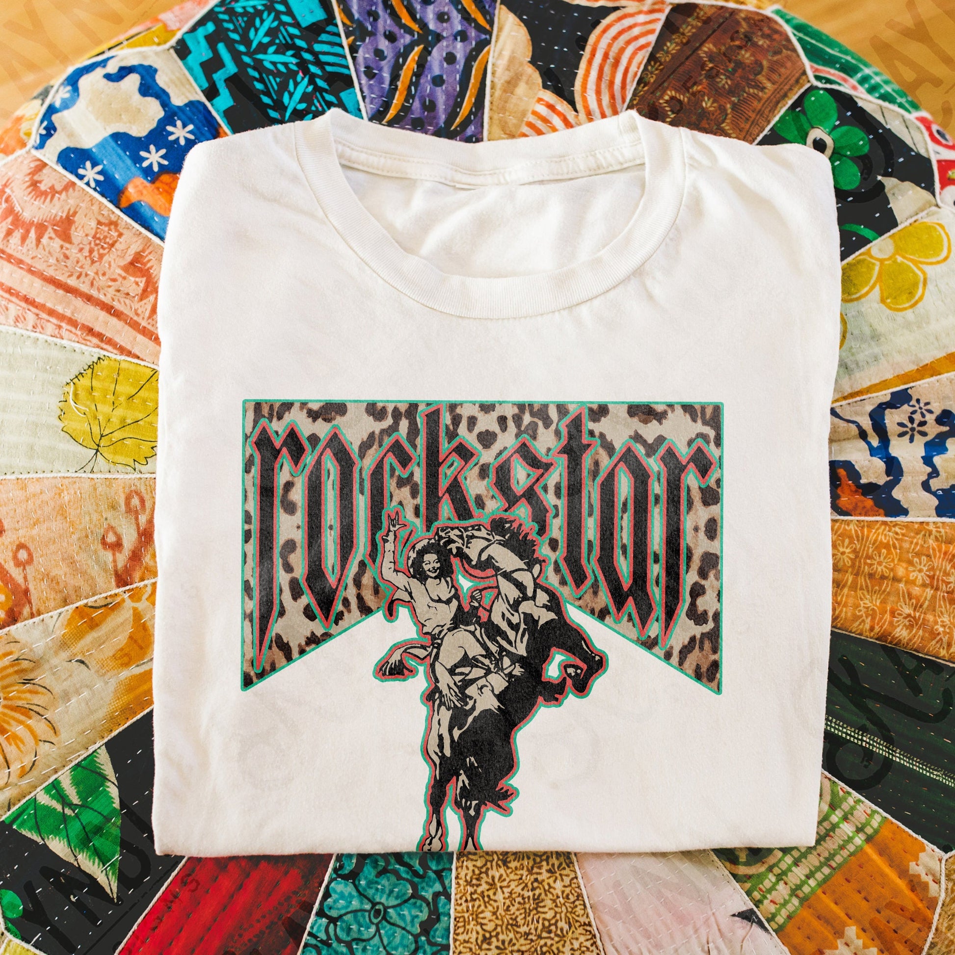 Rockstar Cowgirl | Leopard Western Sublimation Design PNG Digital Download Printable