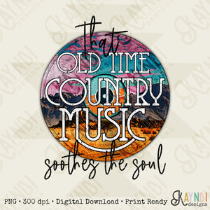 That Old Time Country Music Record Sublimation Design PNG Digital Download File Western Fashion Vintage Style Southern Living Printable