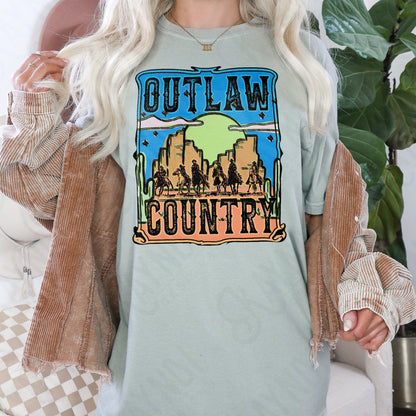 Outlaw Country Sublimation Design PNG Digital Download Printable