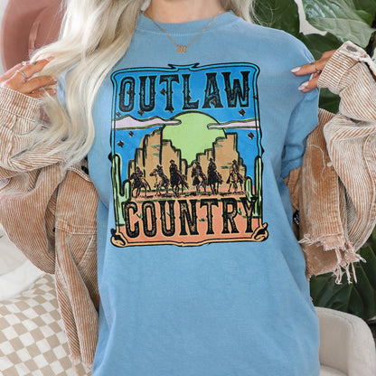 Outlaw Country Sublimation Design PNG Digital Download Printable