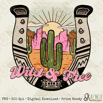 Wild and Free Sublimation Design PNG Digital Download Printable
