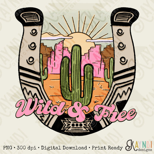 Wild and Free Sublimation Design PNG Digital Download Printable