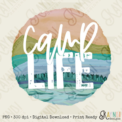 Camp Life Sublimation Design PNG Digital Download Printable