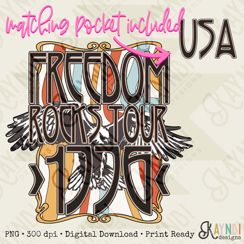 Freedom Rocks Tour Pocket Included Sublimation Design PNG Digital Download Printable