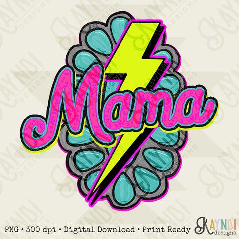 Concho Lightning Mama Sublimation Design PNG Digital Download Printable