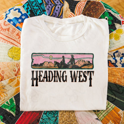 Heading West Sublimation Design PNG Digital Download Printable