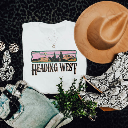 Heading West Sublimation Design PNG Digital Download Printable