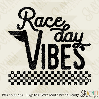 Race Day Vibes Sublimation Design PNG Digital Download Printable