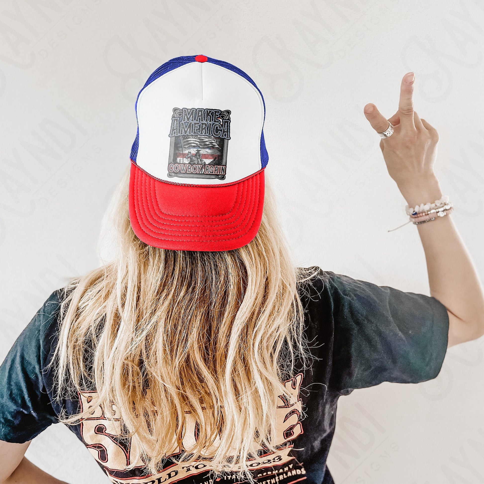 Make America Cowboy Again Sublimation Design PNG Digital Download Printable Southern Country Blue Collar Western Mens Guys Patriot Flag 2A