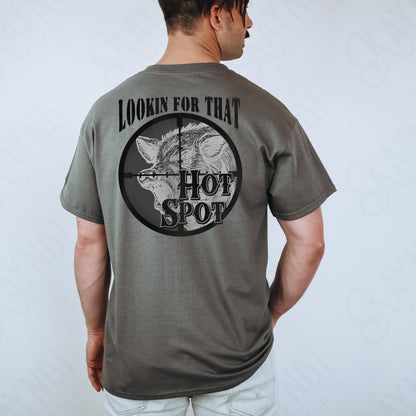 Lookin For That Hot Spot Sublimation Design PNG Digital Download Printable Hog Hunt Hunter Hunting Night Vision Guys Mens Southern Country