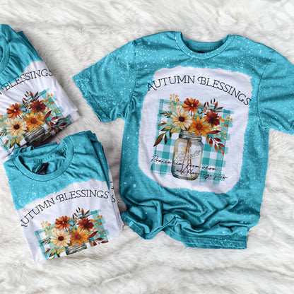 Autumn Blessing Sublimation Design PNG Digital Download Printable Canning Mason Jar Fall Flower Christian Faith Religious Fall Harvest