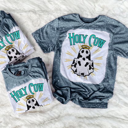 Holy Cow Sublimation Design PNG Digital Download Printable Cow Ghost Halloween Christian Fall Angel Holy Ghost Religious Cow Print