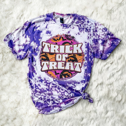 Trick Or Treat Sublimation Design PNG Digital Download Printable Halloween Jack Lantern Pumpkin Bats Groovy Kids Children's Girls Glitter