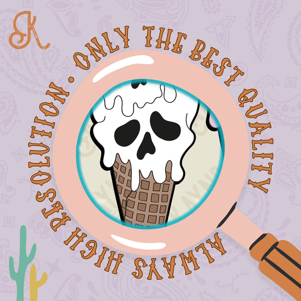 I Scream For Ice Cream Sublimation Design PNG Digital Download Printable Halloween Ghost Skeleton Spooky