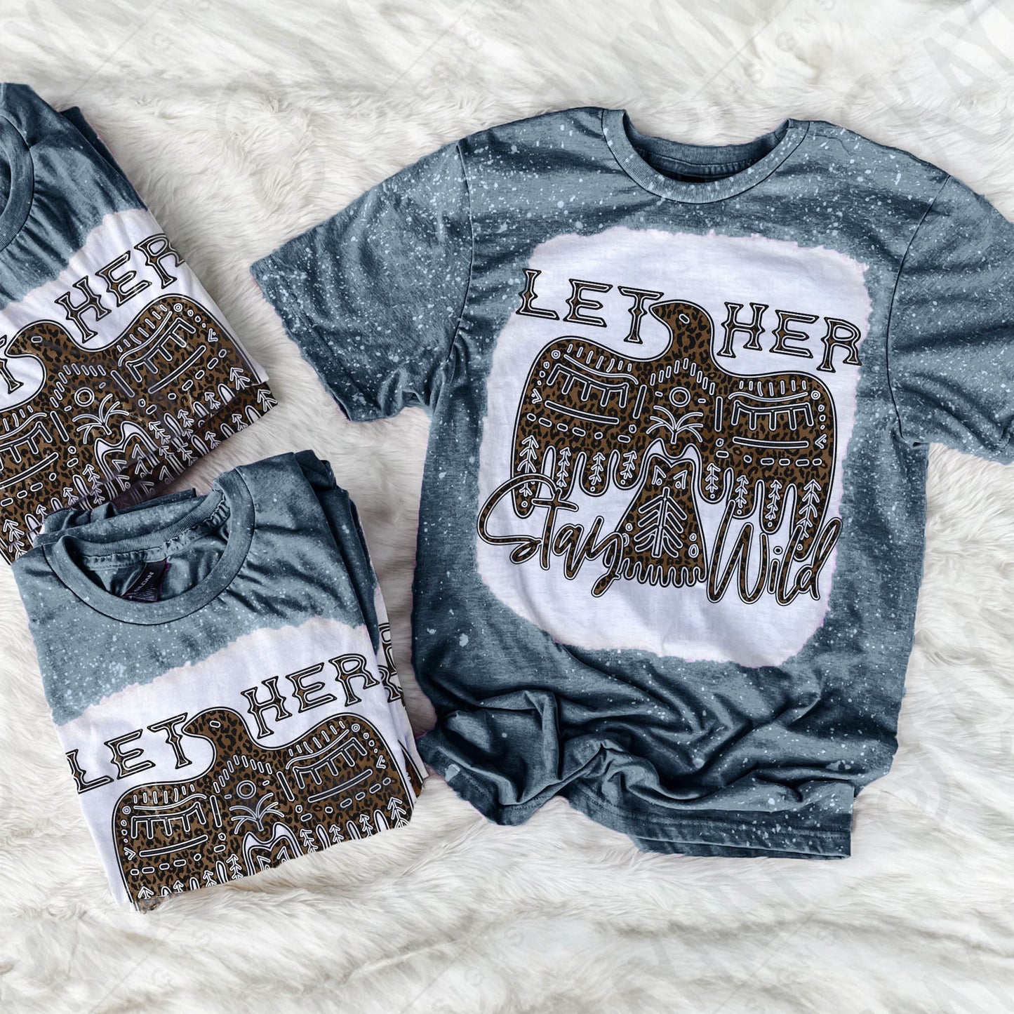 Let Her Stay Wild Leopard Dark Sublimation Design PNG Digital Download Printable