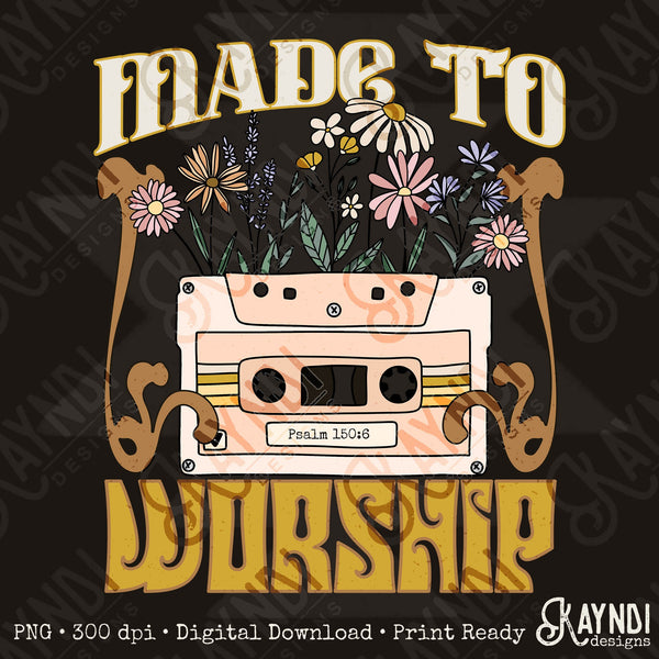 Made to Worship Sublimation Design PNG Digital Download Printable