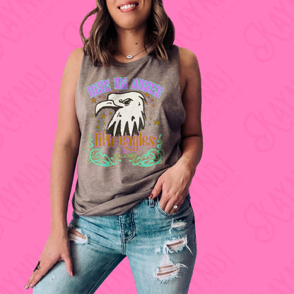 Rise on Wings Like Eagles Sublimation Design PNG Digital Download Printable