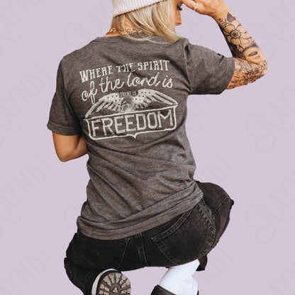 Where the Spirit of the Lord is There is Freedom Single Color Sublimation Design PNG Digital Download Printable