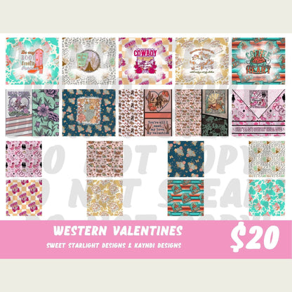 Western Valentine Collab with Sweet Starlight Designs Sublimation Design PNG Digital Download Printable